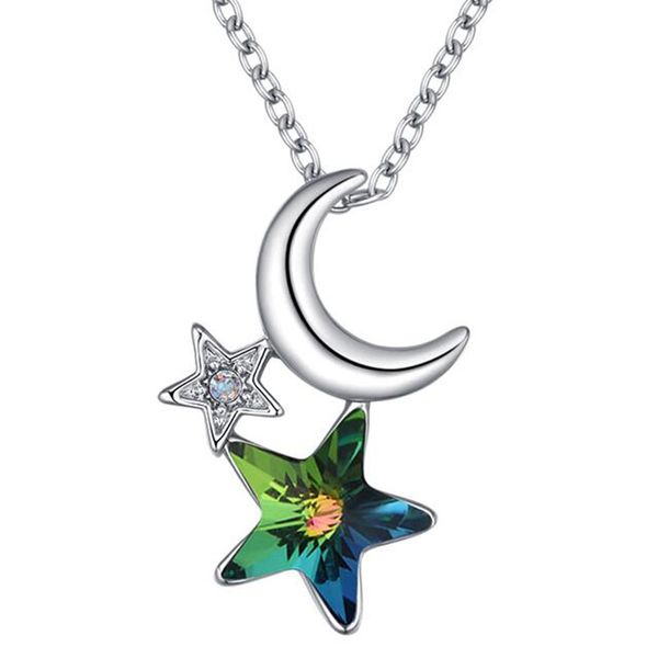 

crystals from swarovski elements star charm necklace chain fashion jewellery nickel pendant party accessories 26282, Silver