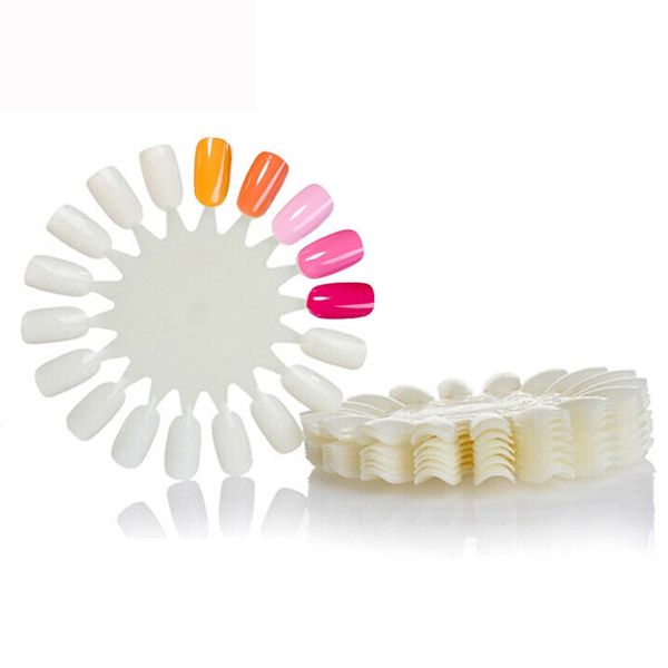 

10pcs/set natural white wheel nail polish color chart display round false nail tips false tips art design acrylic polish, Red;gold