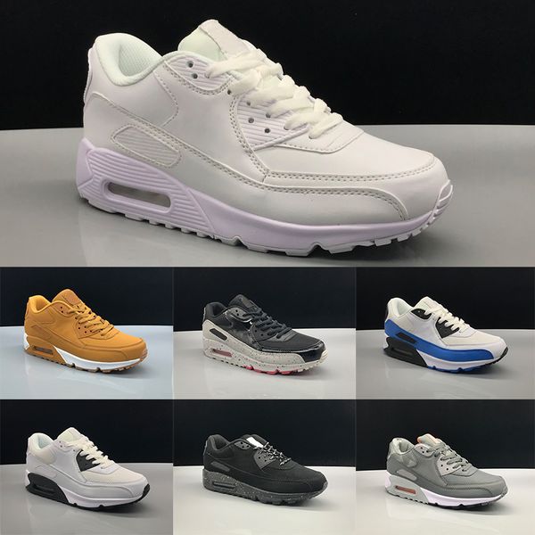 

90 Men Women Running Shoes Core Triple Black White Wheat Red Grey Oreo Blue Cheap Run Casual Sport Sneaker Size 36-45 Free Shipping