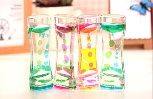 

floating color mix illusion timer liquid motion visual slim liquid oil glass acrylic hourglass timer clock ornament desk fd5449