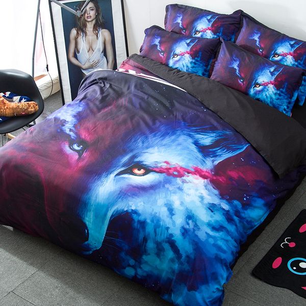 Bedding Sets 3d Cool Wolf Animal Pattern Duvet Cover Pillow Case