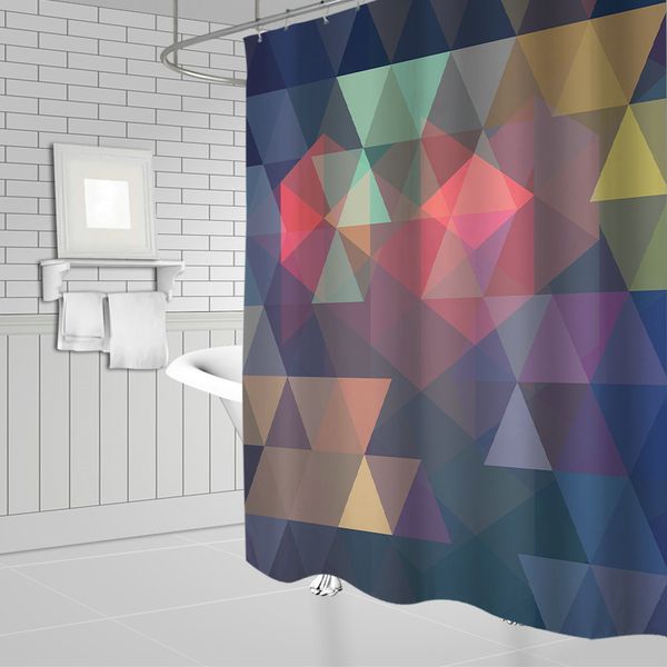 2019 Wholesale Color Geometric Pattern Shower Curtains 69 X 70