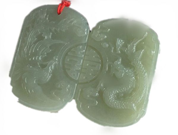 

natural hetian jade dragon pendant pendant necklace valentine's day gift with certificate, Silver