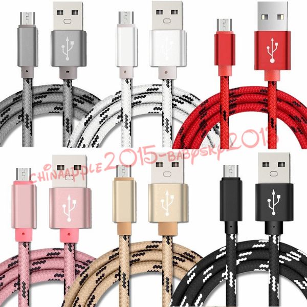 

fabric braided type c cable hi-speed micro v8 5pin 1m 2m 3m 10ft usb data charger cable for samsung s6 s7 edge s8 htc android phone