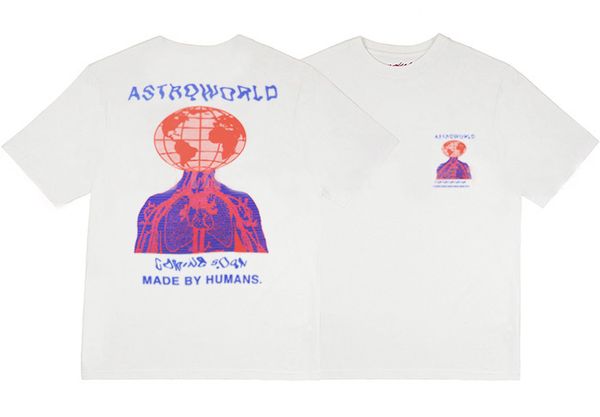

new mens 2018 summer t-shirt astroworld travis humans design tees white, White;black