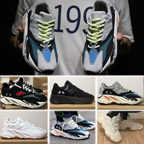

2017 High Quality Wave Runner 700 Real Womens Mens Running Shoes Design By Kanye West Season 700s Sneakers size 36-46 Christmas gift