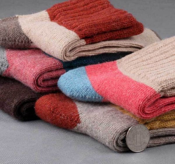 

Solid Autumn And Winter Wool Women Knitted Funny Socks Thickening Keep Warm Hair Socks Woman Sock Hosiery Female 5pair /Lot