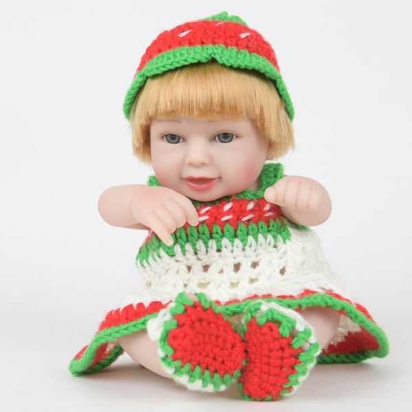 Soft Silicone Realistic Reborn Toddlers Girls Baby Dolls 28cm Mini Babies Kids Toys With Blonde Hair Real Dolls Berenguer Doll From Surpriseshop