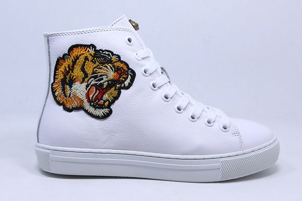 

2019 uxury fashion designer shoes mens womens snake ace genuine leather designer sneakers gift flat boots comfortable casual shoes, Black