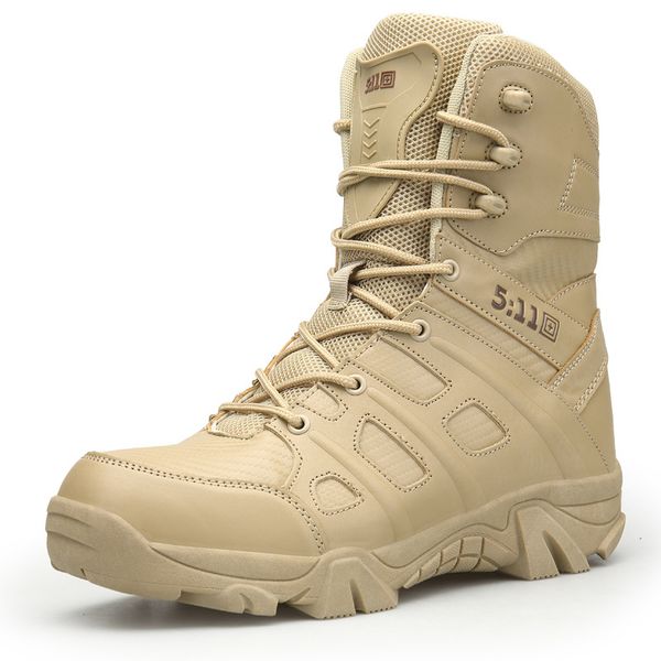 

2018 New Large Size Men's Outdoor Leisure Combat Boots Non-slip Non-slip Wear-resistant Militar Boots Special Shoes Brand, Black