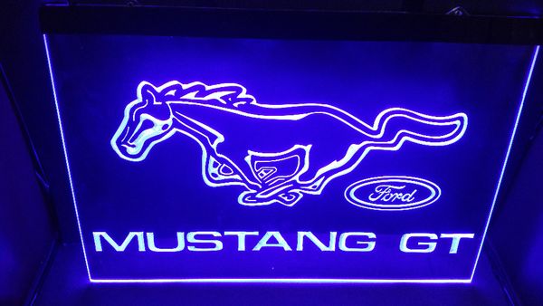 

b37 ford mustang gt 3 size new beer bar pub club 3d signs led neon light sign vintage home decor crafts