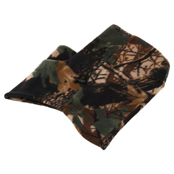 

winter outdoor windproof fleece bionic camo hunting hat caps (brown, Black