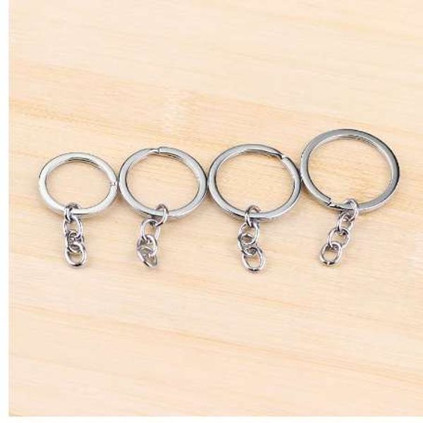 

25mm metal keychain rhodium plated alloy key chains simple key ring ing, Slivery;golden