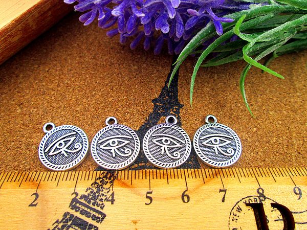 

60pcs 13mm antique silver both sides eye of horus charms pendants, Bronze;silver