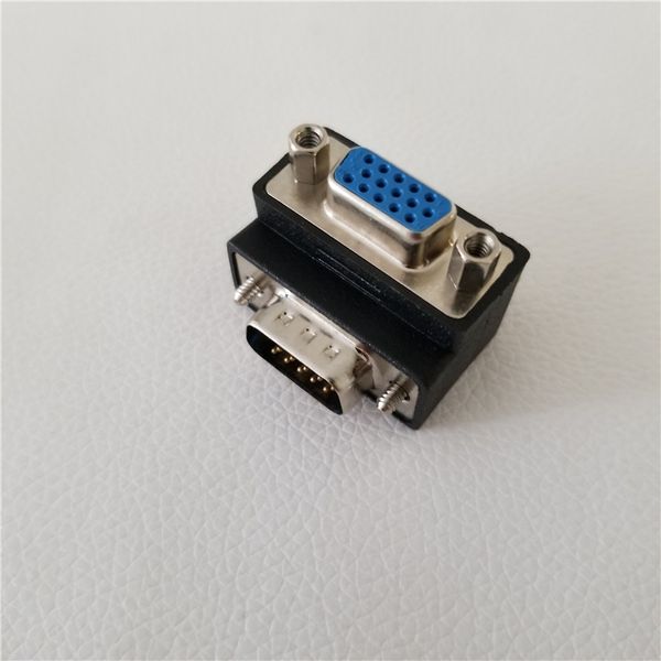 

Wholesale 100pcs/lot 90 Degree Up Angle 15Pin VGA SVGA HDB15 Male to Female Converter Adapter Jack