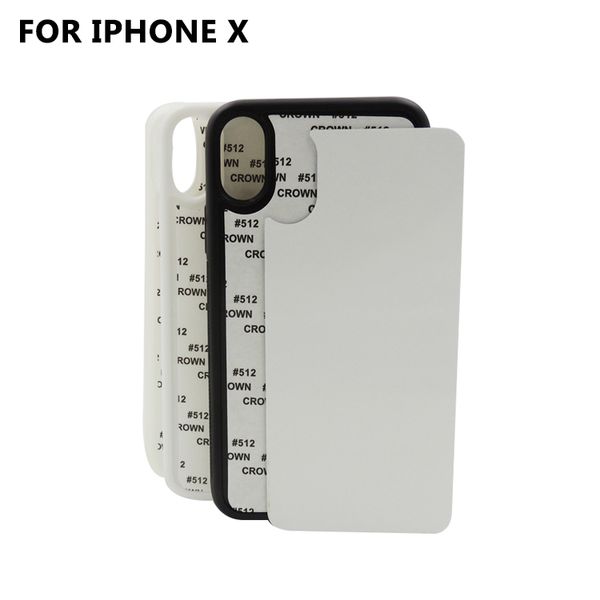 Mobiltelefonfälle 100 Stück 2D-Sublimations-Silikonhülle mit leerem Metallblech für iPhone PRO MAX XR 8 X Gummihülle für Wärmeübertragungsdruck TPU + PC V8F6