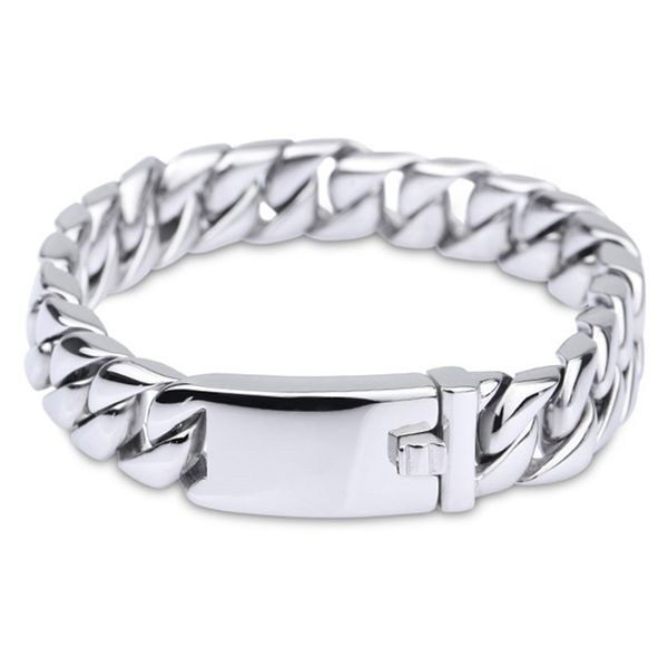 

12mm Bracelet for Men Matte Round Curb Cuban Link Bracelet Punk Cool 316L Stainless Steel Bracelet Mens Jewelry 20cm 22cm