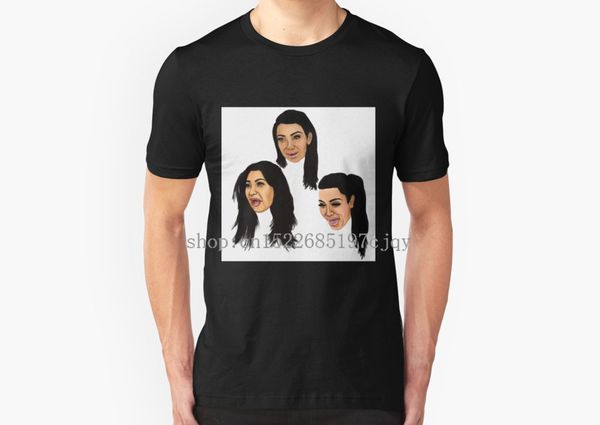 

2018 new fashion krying kardashians men's short sleeve cotton t shirt o-neck tee shirt, White;black