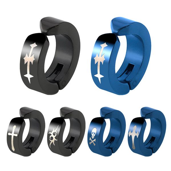 

нержавеющая сталь поддельные пирсинг серьги унисекс стад манжеты обруча не пирсинг клип на серьги для мужчин s панк dilataciones falsas пирс, Silver