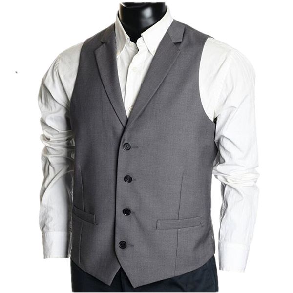 

custom men's vest formal wedding the groom waistcoat lapels simple style single-breasted suit vest, Black;white