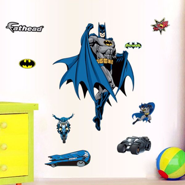 Diy Cartoon Batman Wall Stickers For Kids Room Waterproof Removable Boys Bedroom Wall Decals Home Decor Movie Poster Sticker Wall Decal Sticker Wall