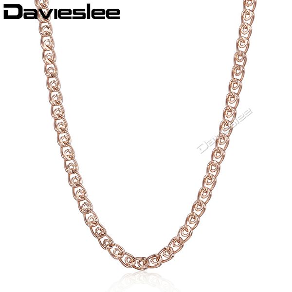 

davieslee snake link chain necklace for women men 585 rose gold necklaces fashion woman jewelry 2018 wholesale gifts 3mm lgn462, Silver