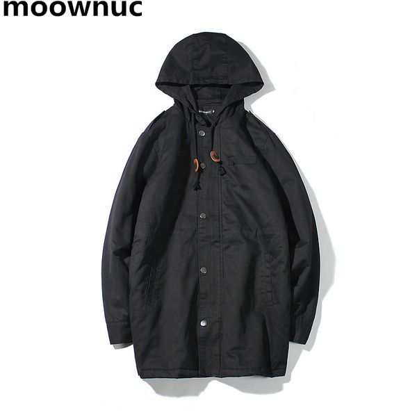 

2018 new men's autumn trench coats black,army green casual long windbreaker hooded coat mens loose jackets homme plus size -4xl, Tan;black