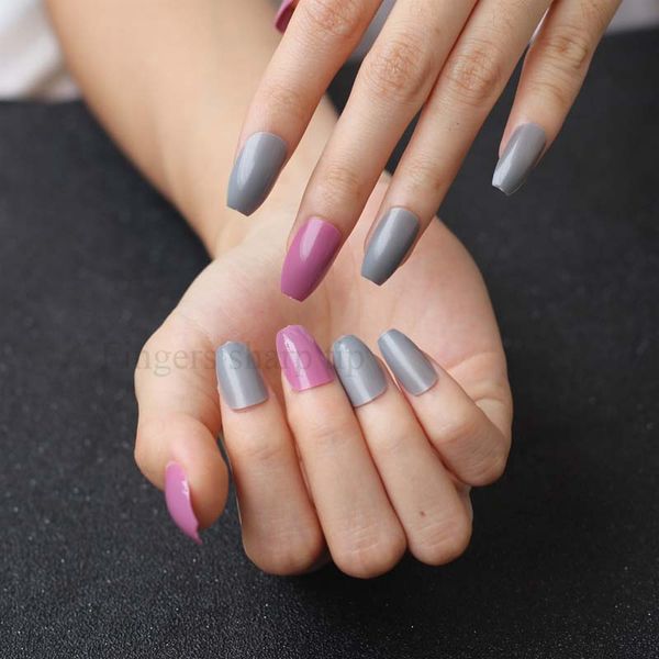 

latest color 48pcs candy color coffin shape nails, popular sales of the king, must gp001, Red;gold