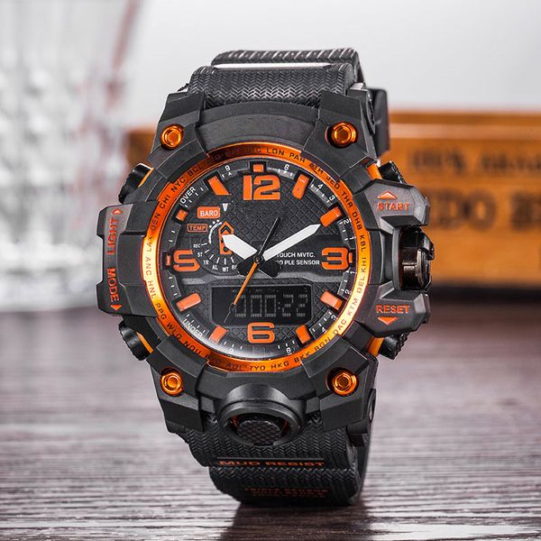 

Newest arrival men luxury sport watch g touch mvtc LED display quartz watches relogio montre shocking multifunction time zone wristwatch F1