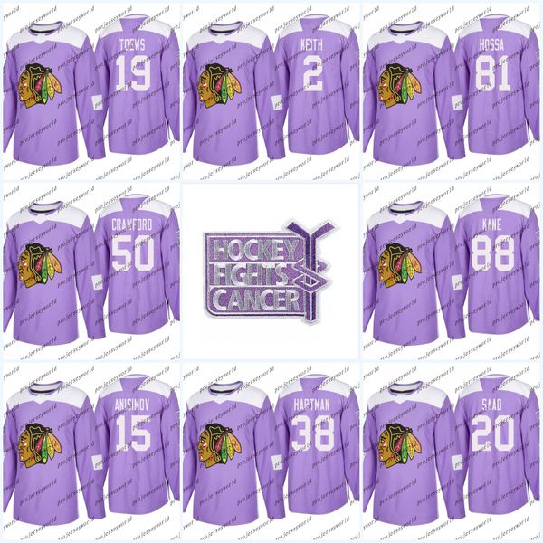 

Youth 19 Jonathan Toews Purple Fights Cancer Chicago Blackhawks Jerseys 88 Patrick Kane 2 Duncan Keith 50 Corey Crawford Hockey Jerseys