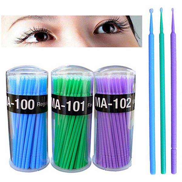 100 Pcs Usa E Getta di Estensione Del Ciglio Micro Spazzola Applicatori Pennelli Trucco Durevole Pennello Mascara Colla Per Ciglia Bastone di Pulizia