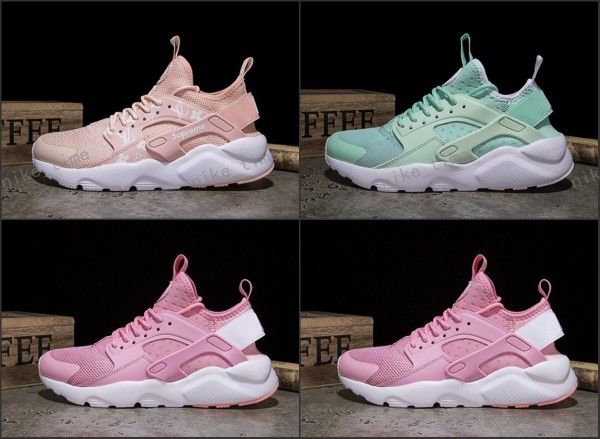 

New Air Huarache 4 4s Running Shoes For Women Pink Green High Quality Sneakers Outdoors Athletics Sports Shoes Eur 36-40