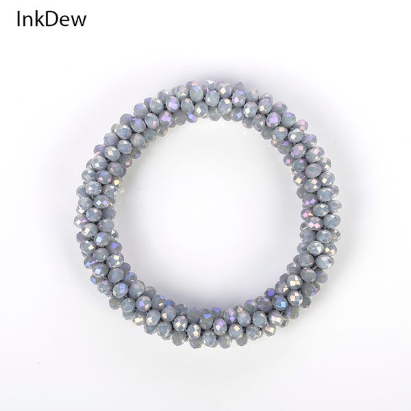 

inkdew 2018 trendy bead bracelet elastic handmade strand bracelets for women gift red multicolor wholesale bracelets & bangles, Black