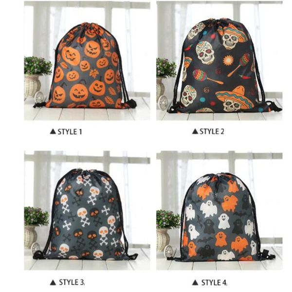 

halloween decorations halloween tote bags draw pocket handle pumpkin shopping bags festival gifts bag halloween non-woven fabric bag