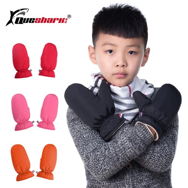 

winter kids warm ski gloves 100% white duck down children's boys girls sport mittens waterproof thick fleece snowboard gloves