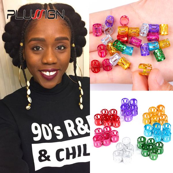 2020 Plussign Dreadlock Rings Cuffs Hair Beads Silver Golden Pink