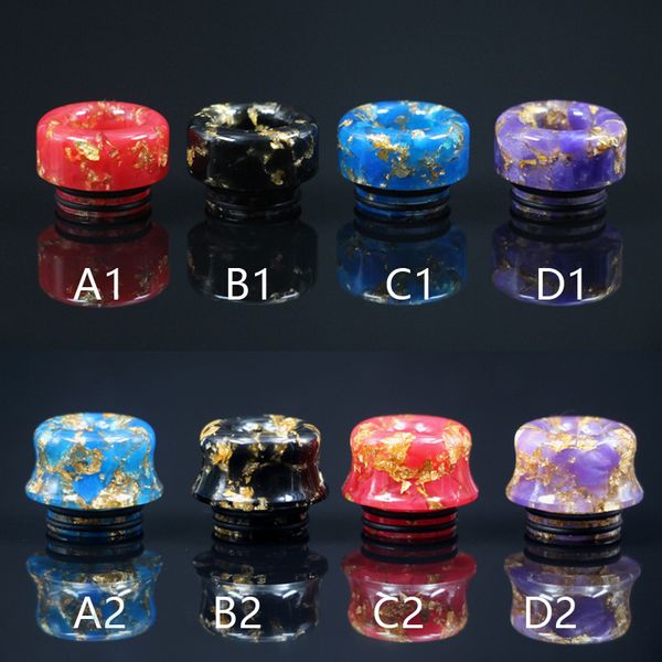 

810 Drip Tip Shiny Epoxy Resin Drip Tips Colorful Wide Bore Starry Sky Mouthpiece for 810 Atomizers with Acrylic packaging DHL Free