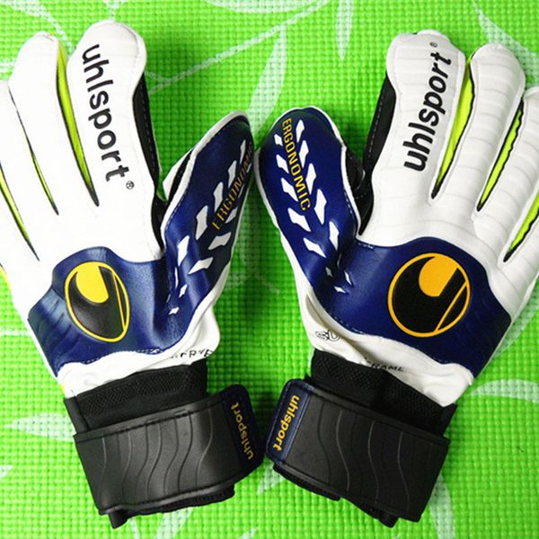 

new professional thicken breathable nonslip latex football goalkeeper gloves goalie soccer finger bone protection guard gloves, Black