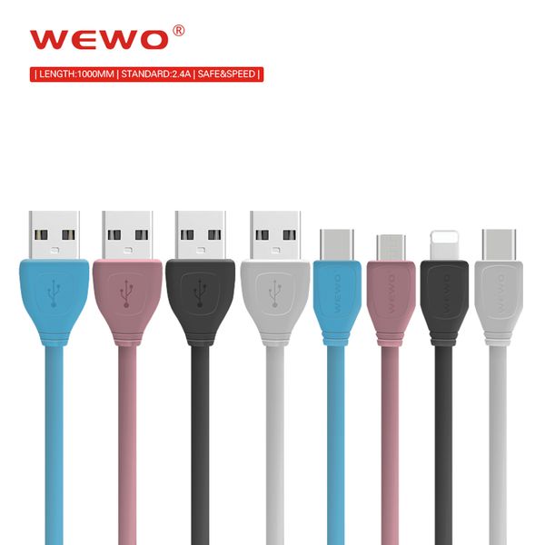 

Wewo 2.4 A Белый быстрое зарядное устройство Micro USB кабель типа C синхронизации данных