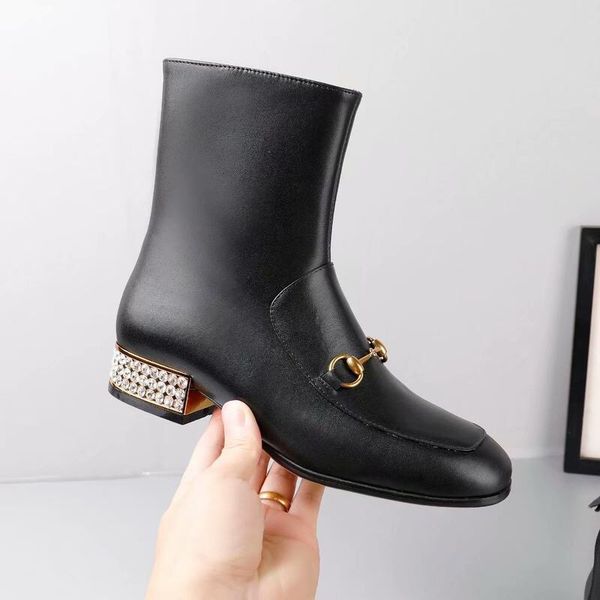 

rain boots waterproof shoes woman water rubber lace up martin boots sewing solid flat with shoes chundong bota neve, Black