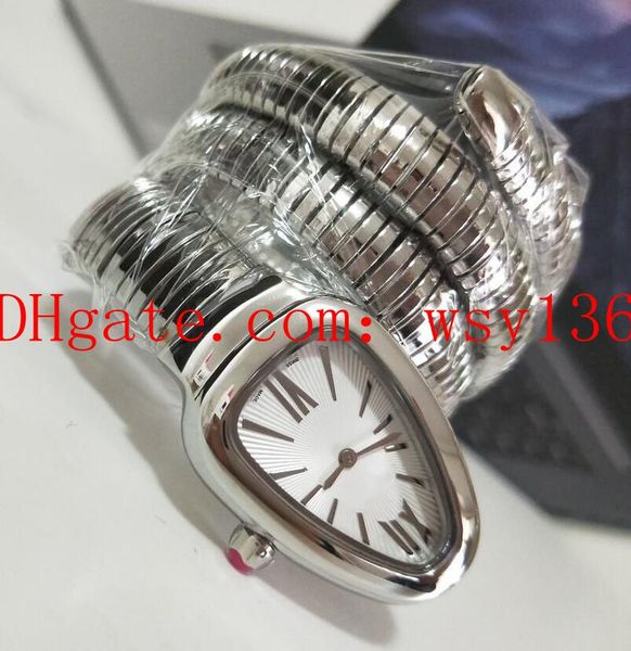 

высокое качество женские модные часы serpenti браслет из нержавеющей стали белый циферблат женские кварцевые часы, Slivery;brown