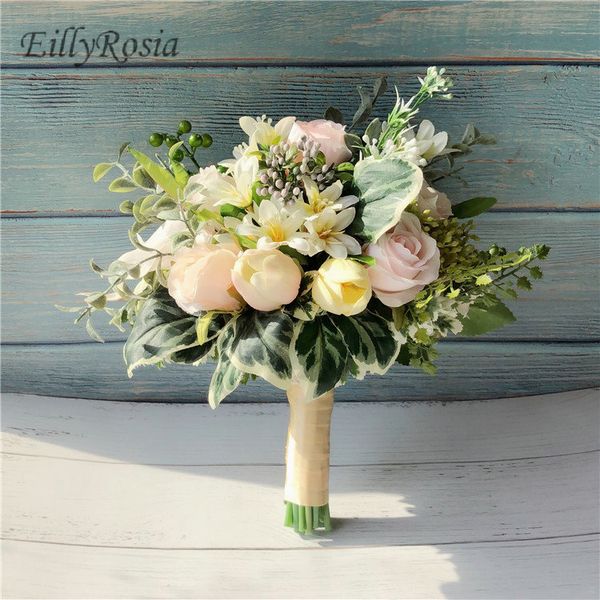 Country Style Wedding Flowers Champagne Pink Roses Bridesmaid