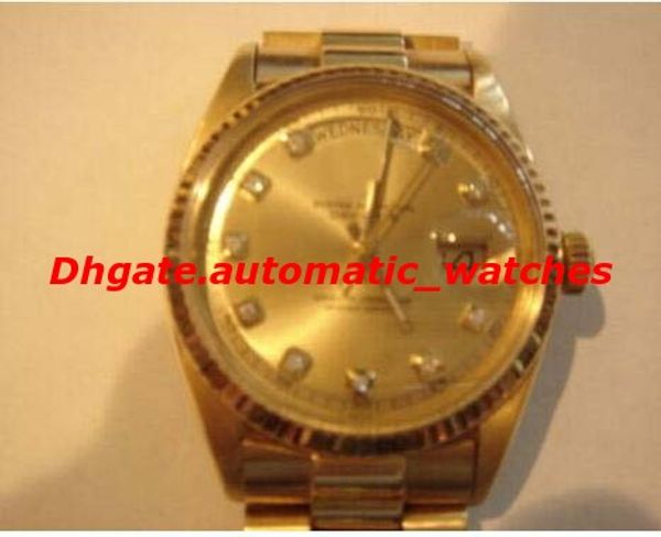 

Luxury Wristwatch Solid 18k Yellow Gold Day Date Automatic President Watch Champagne Diamond Men's Watch Top Quality