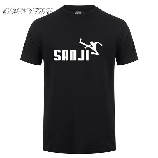 

omnitee fashion one piece sanji t shirts men casual cotton new short sleeve anime one piece t-shirt man shirt oz-073, White;black