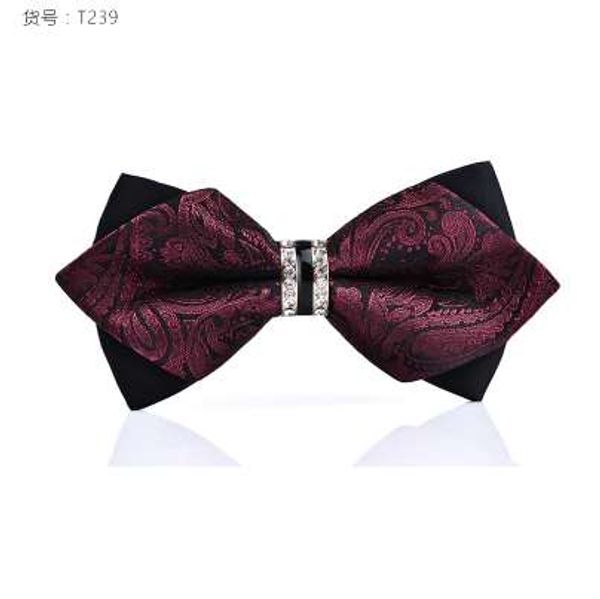 

sale bling crystal metal decoration sharp corners bow tie butterfly knot men's accessories wedding party banquet club business, Black;gray