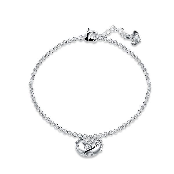 

brand newfashion zodiac chicken series sterling silver plated bracelet spb633;high quatity fashion men and women 925 silver charm bracelets, Golden;silver