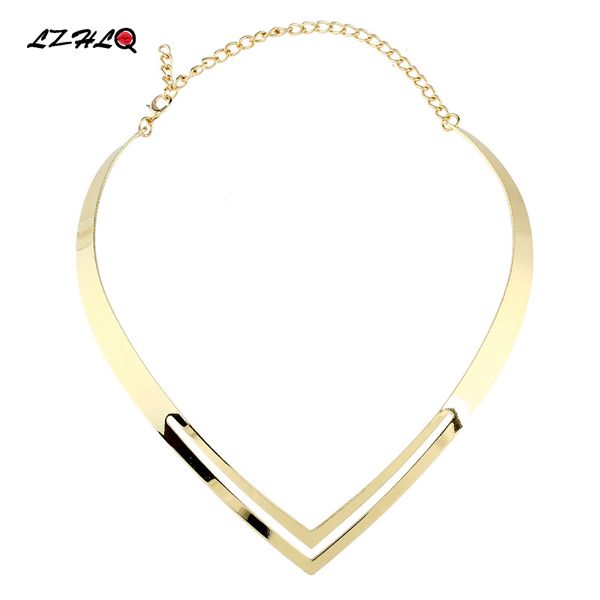

rock v metal partial hollow collar choker necklace women personality statement clavicle collares trendy collier femme, Silver