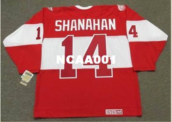 

мужчины #14 брендан шанахан детройт red wings ccm 2014" зима классический " выпускники хоккей джерси или обычай любое имя или номер ретро дж, Black;red