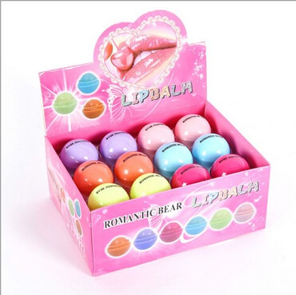 

cute round ball lip balm 3d lipbalm fruit flavor lip smacker natural moisturizing lips care balm lipstick