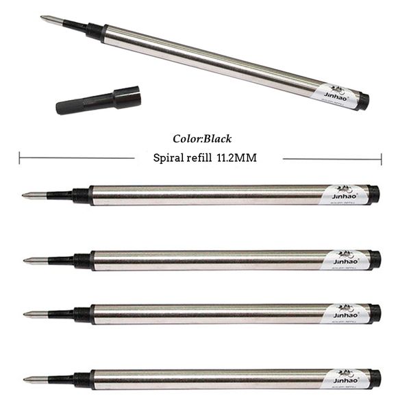

10pcs jinhao ballpoint pen refill 0.5mm 0.7mm nib black and blue ink office school stationery, Black;red